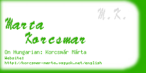 marta korcsmar business card